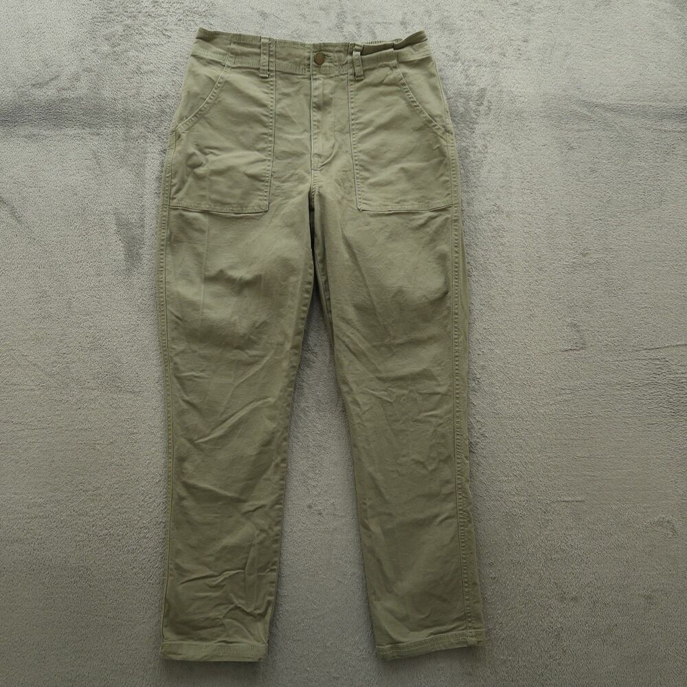Knox Rose Pants Women's S Green High-Rise Straight Elastic Waist 28.5" Inseam